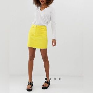 Noisy May denim mini skirt yellow wash